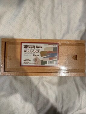 Pro Art Brush Wood Box Sliding Lid Varnished
